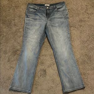 Maurices Blue Wide Leg Flare Jeans with Vintage Finish